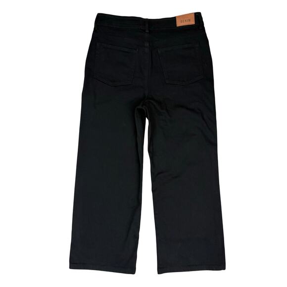 Sézane Black High Rise Denim Jeans Sz 42 (US 10)Organic Cotton Straight Leg NWT - Picture 2 of 8